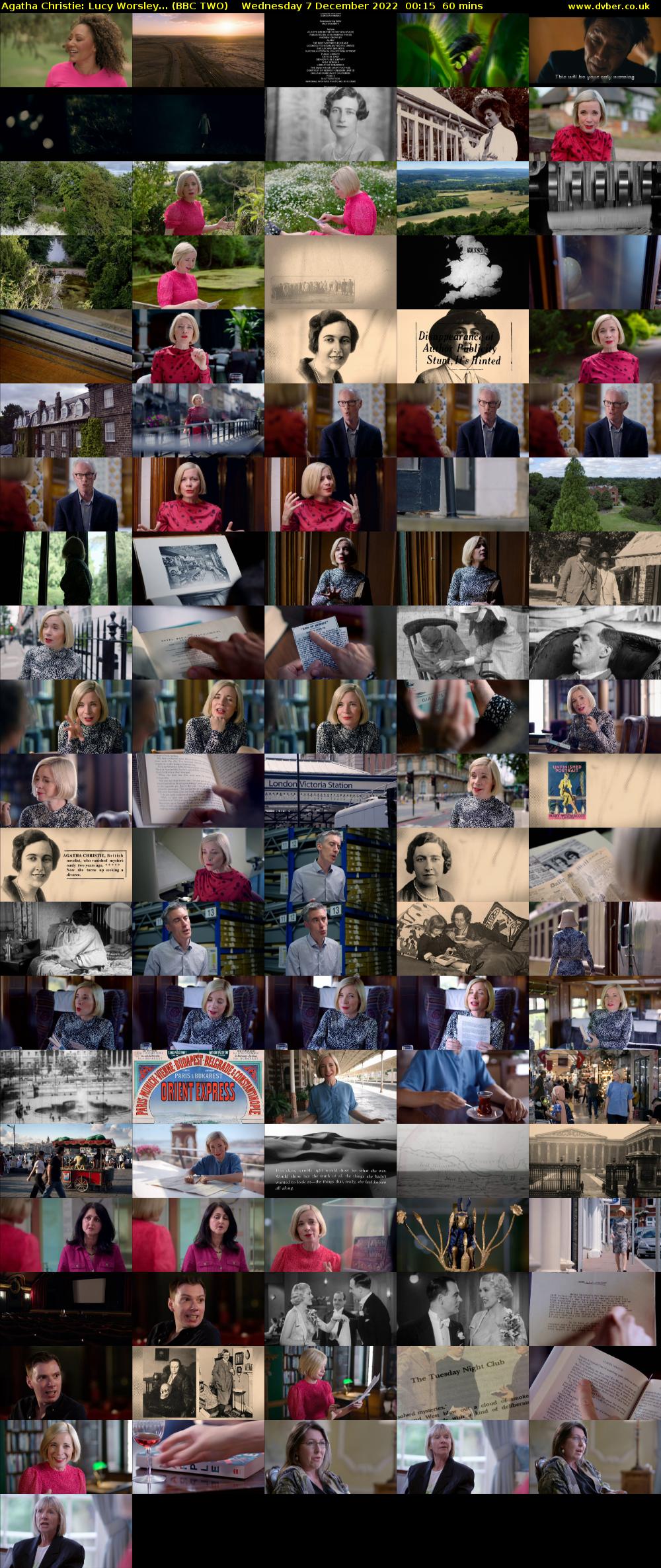 Agatha Christie: Lucy Worsley... (BBC TWO) Wednesday 7 December 2022 00:15 - 01:15