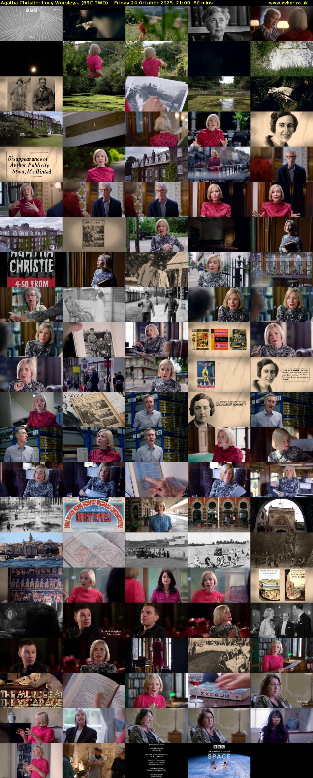 Agatha Christie: Lucy Worsley... (BBC TWO) Friday 24 October 2025 21:00 - 22:00