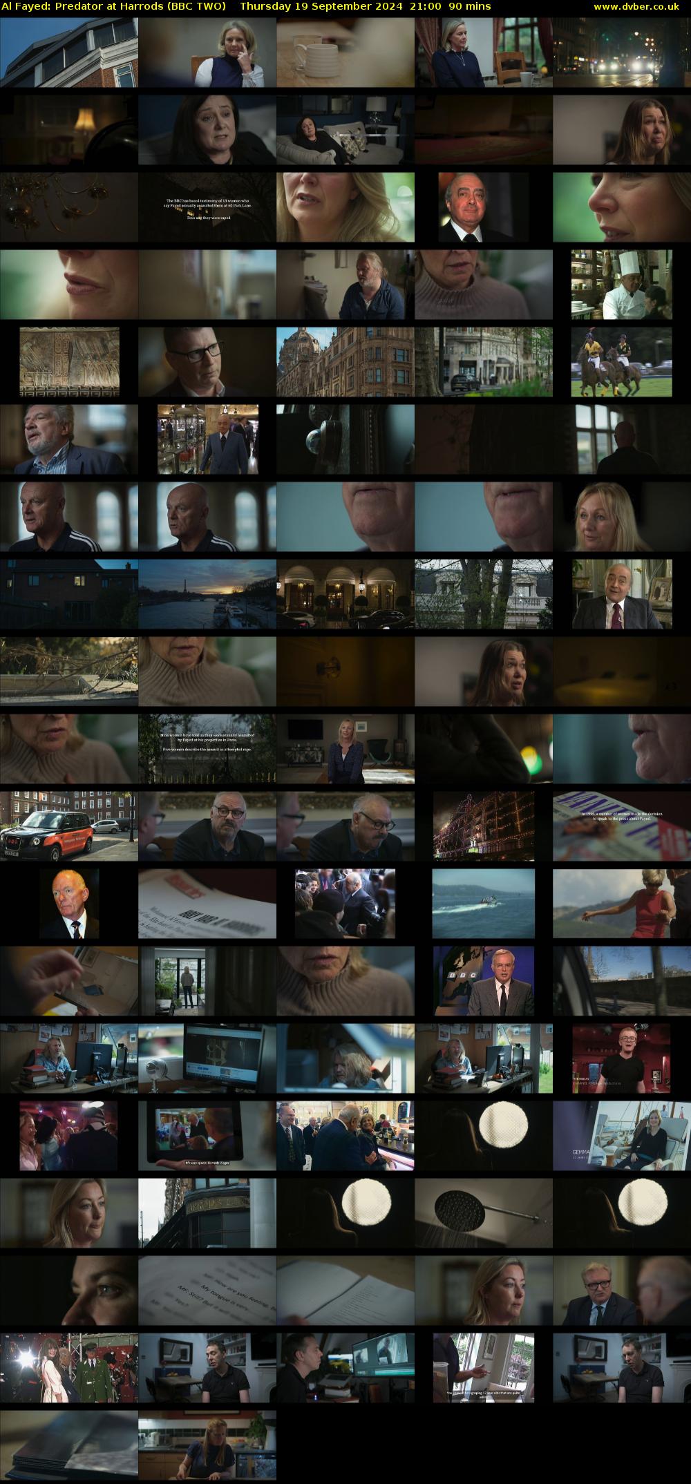 Al Fayed: Predator at Harrods (BBC TWO) Thursday 19 September 2024 21:00 - 22:30