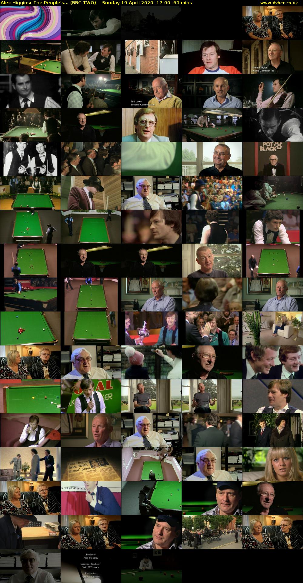 Alex Higgins: The People's... (BBC TWO) Sunday 19 April 2020 17:00 - 18:00