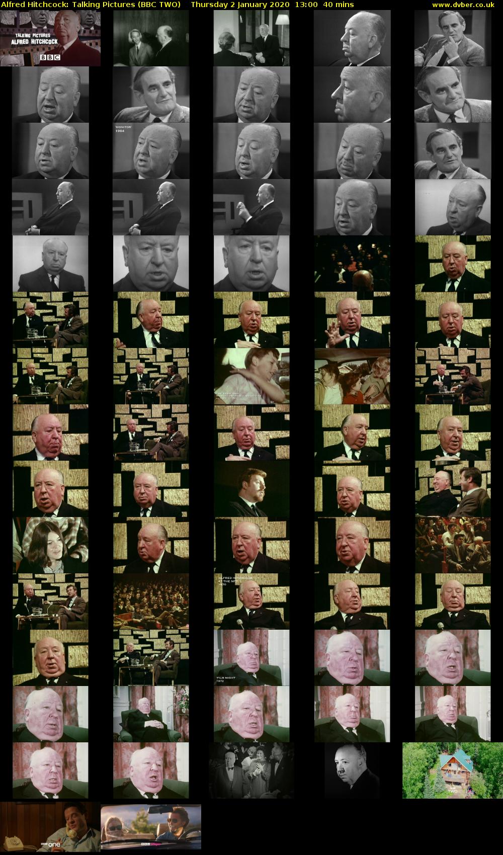 Alfred Hitchcock: Talking Pictures (BBC TWO) Thursday 2 January 2020 13:00 - 13:40