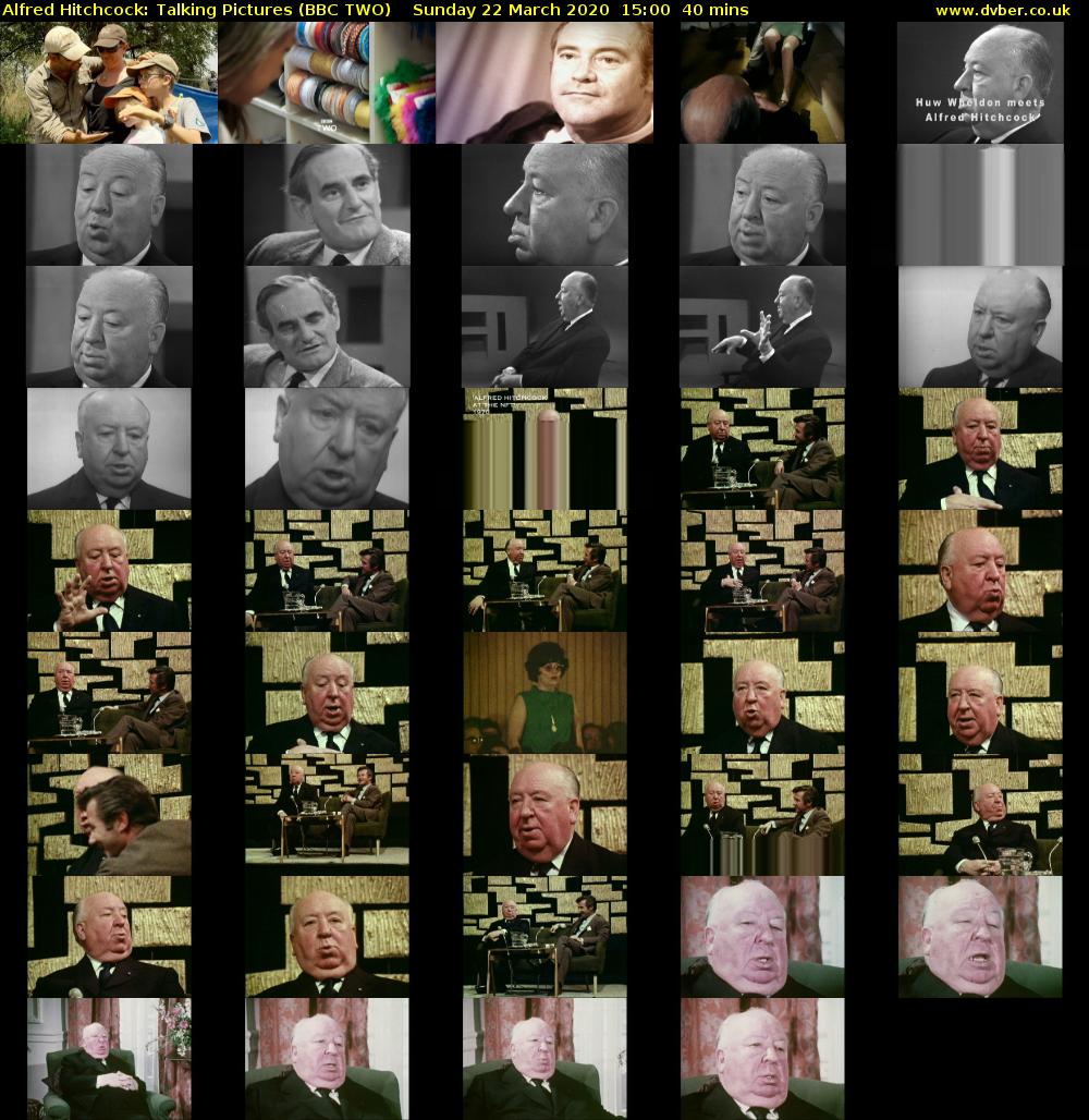 Alfred Hitchcock: Talking Pictures (BBC TWO) Sunday 22 March 2020 15:00 - 15:40