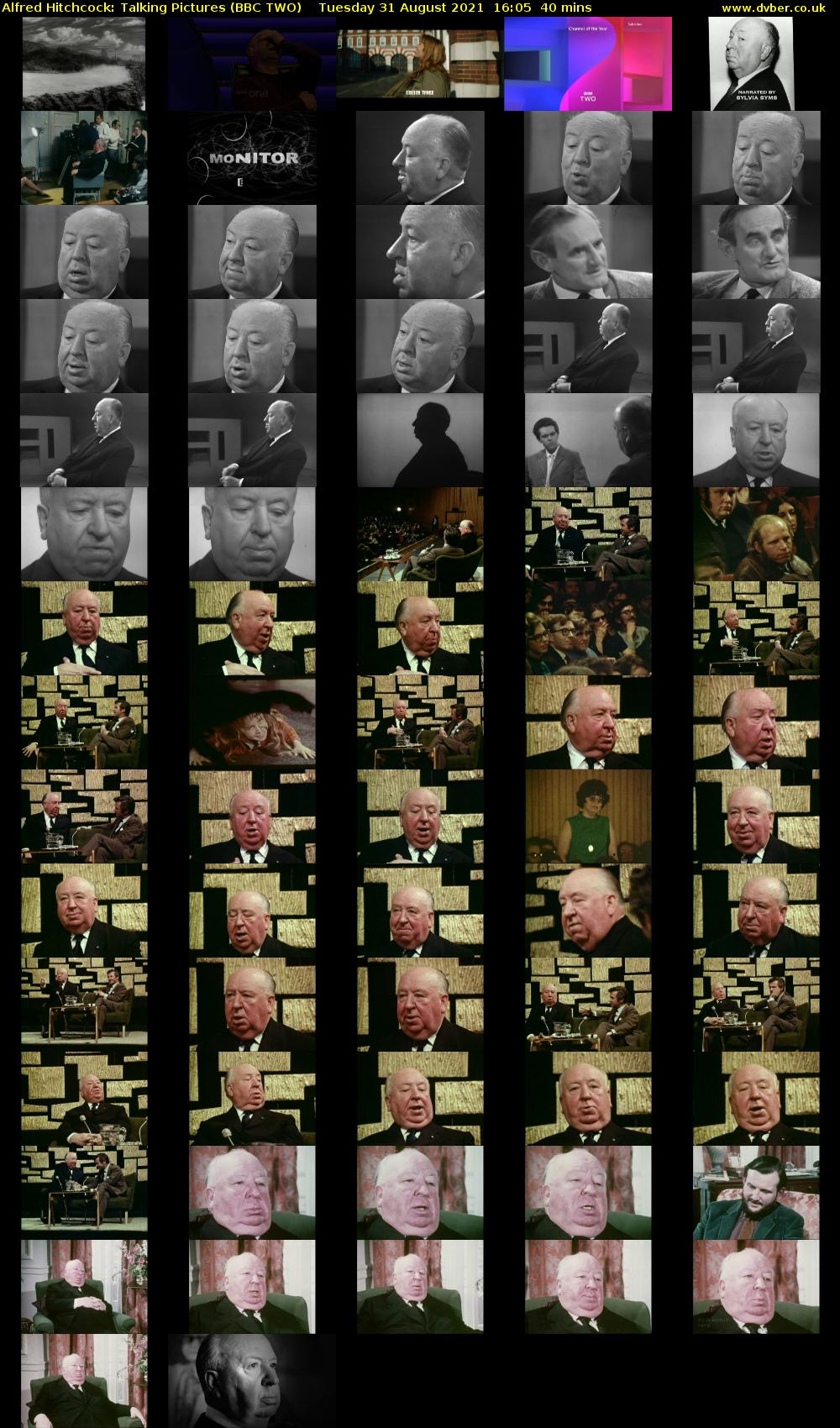 Alfred Hitchcock: Talking Pictures (BBC TWO) Tuesday 31 August 2021 16:05 - 16:45