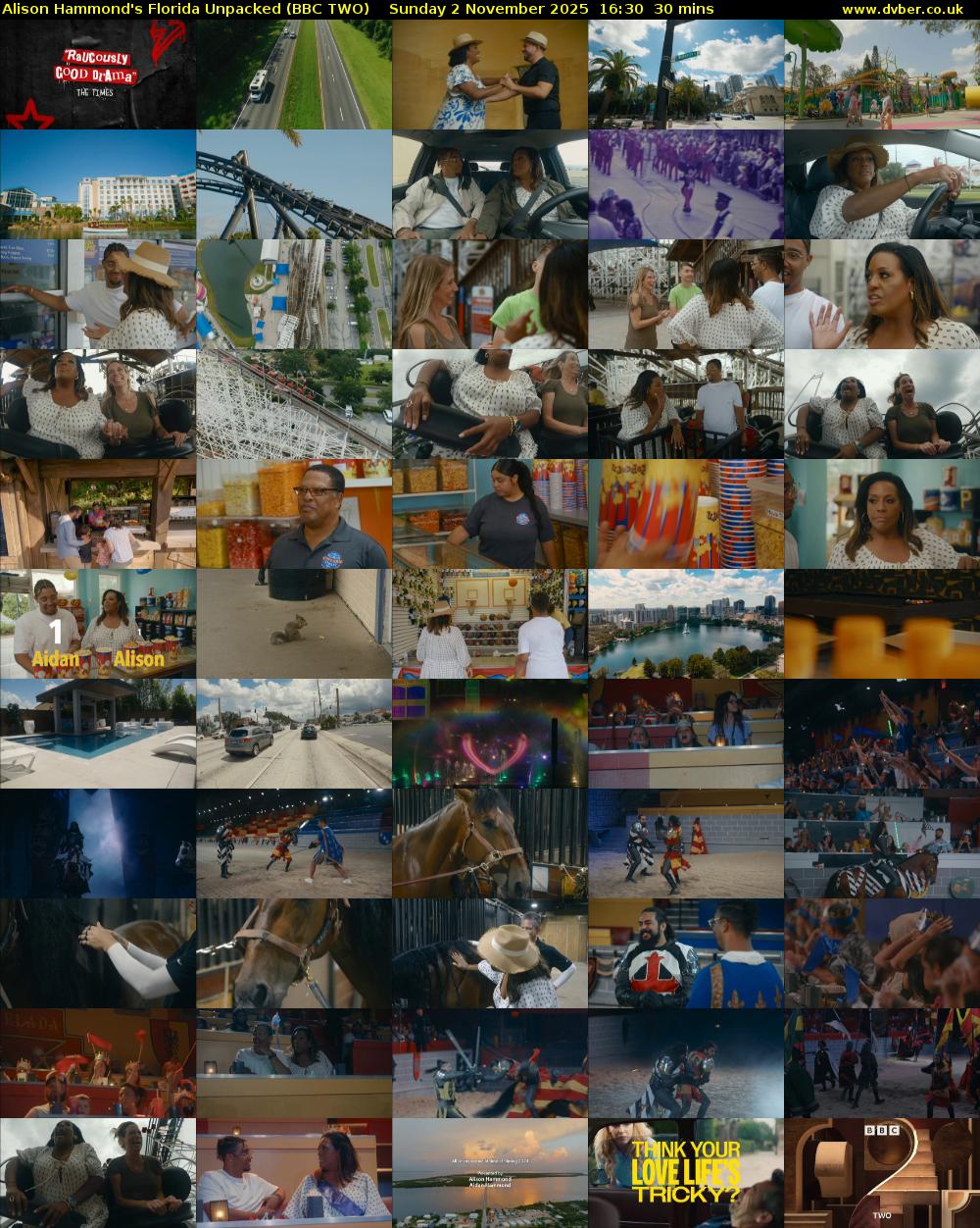 Alison Hammond's Florida Unpacked (BBC TWO) Sunday 2 November 2025 16:30 - 17:00