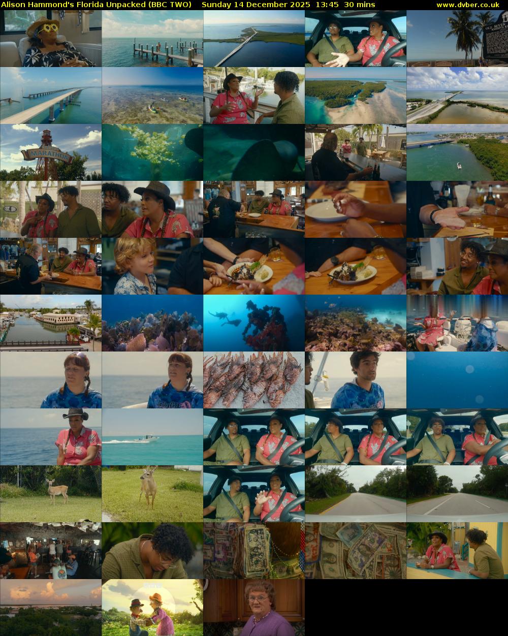 Alison Hammond's Florida Unpacked (BBC TWO) Sunday 14 December 2025 13:45 - 14:15