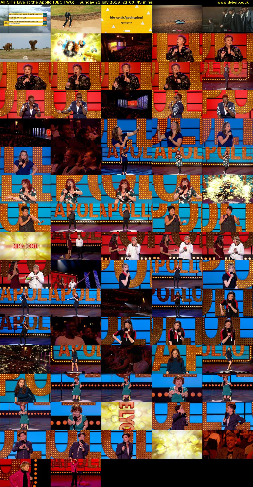All Girls Live at the Apollo (BBC TWO) Sunday 21 July 2019 22:00 - 22:45