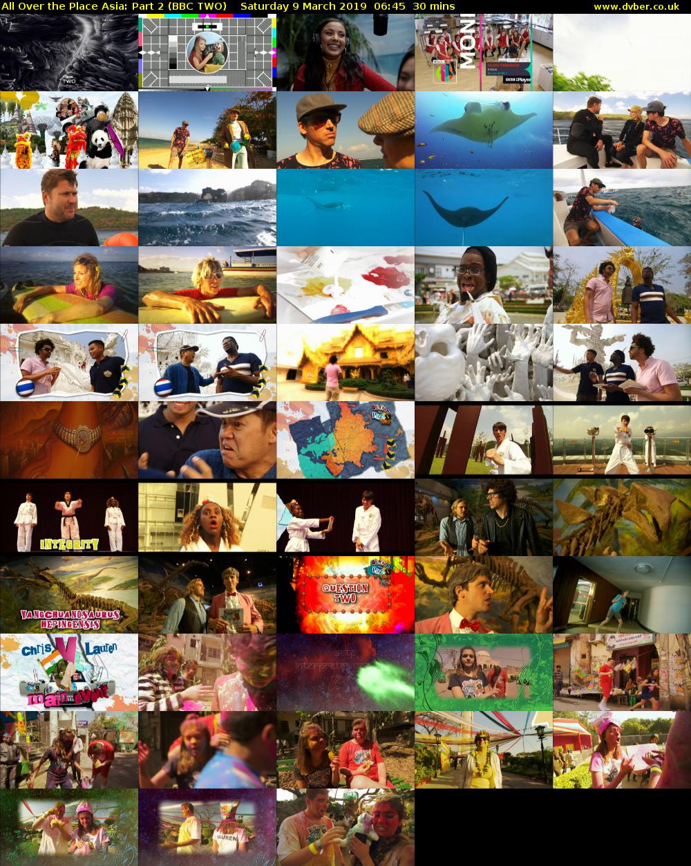All Over the Place Asia: Part 2 (BBC TWO) Saturday 9 March 2019 06:45 - 07:15