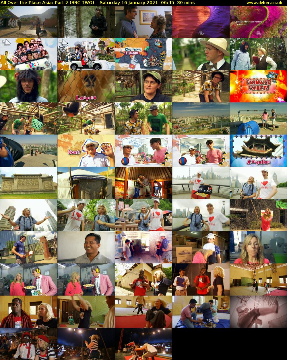All Over the Place Asia: Part 2 (BBC TWO) Saturday 16 January 2021 06:45 - 07:15