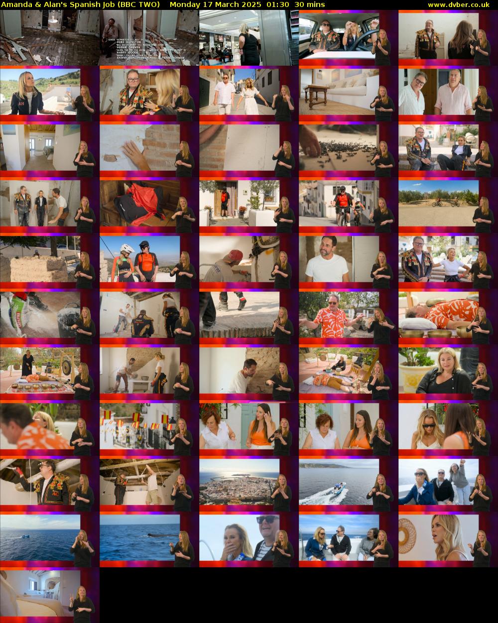 Amanda & Alan's Spanish Job (BBC TWO) Monday 17 March 2025 01:30 - 02:00