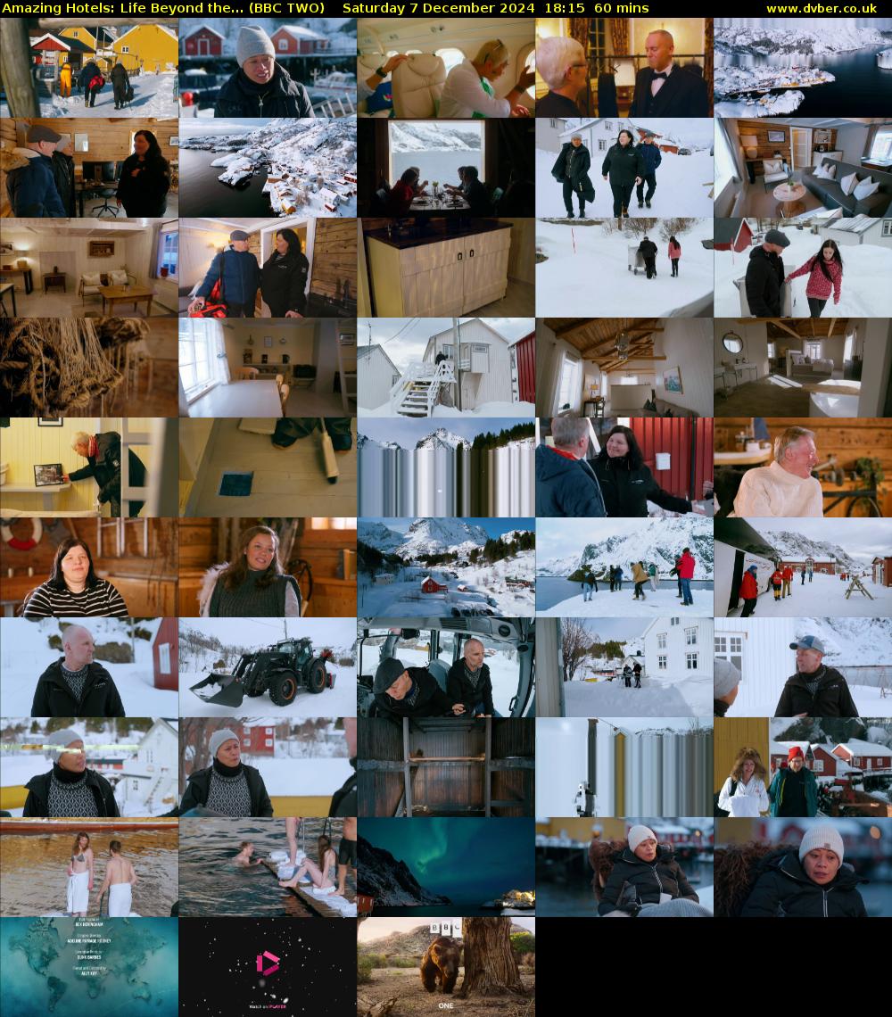 Amazing Hotels: Life Beyond the... (BBC TWO) Saturday 7 December 2024 18:15 - 19:15