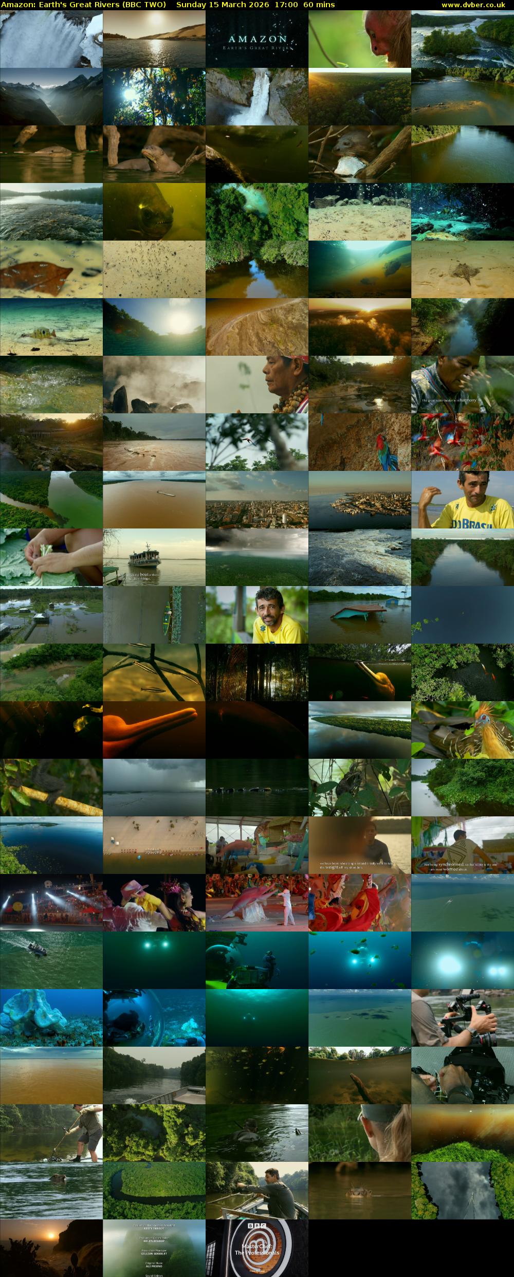 Amazon: Earth's Great Rivers (BBC TWO) Sunday 15 March 2026 17:00 - 18:00