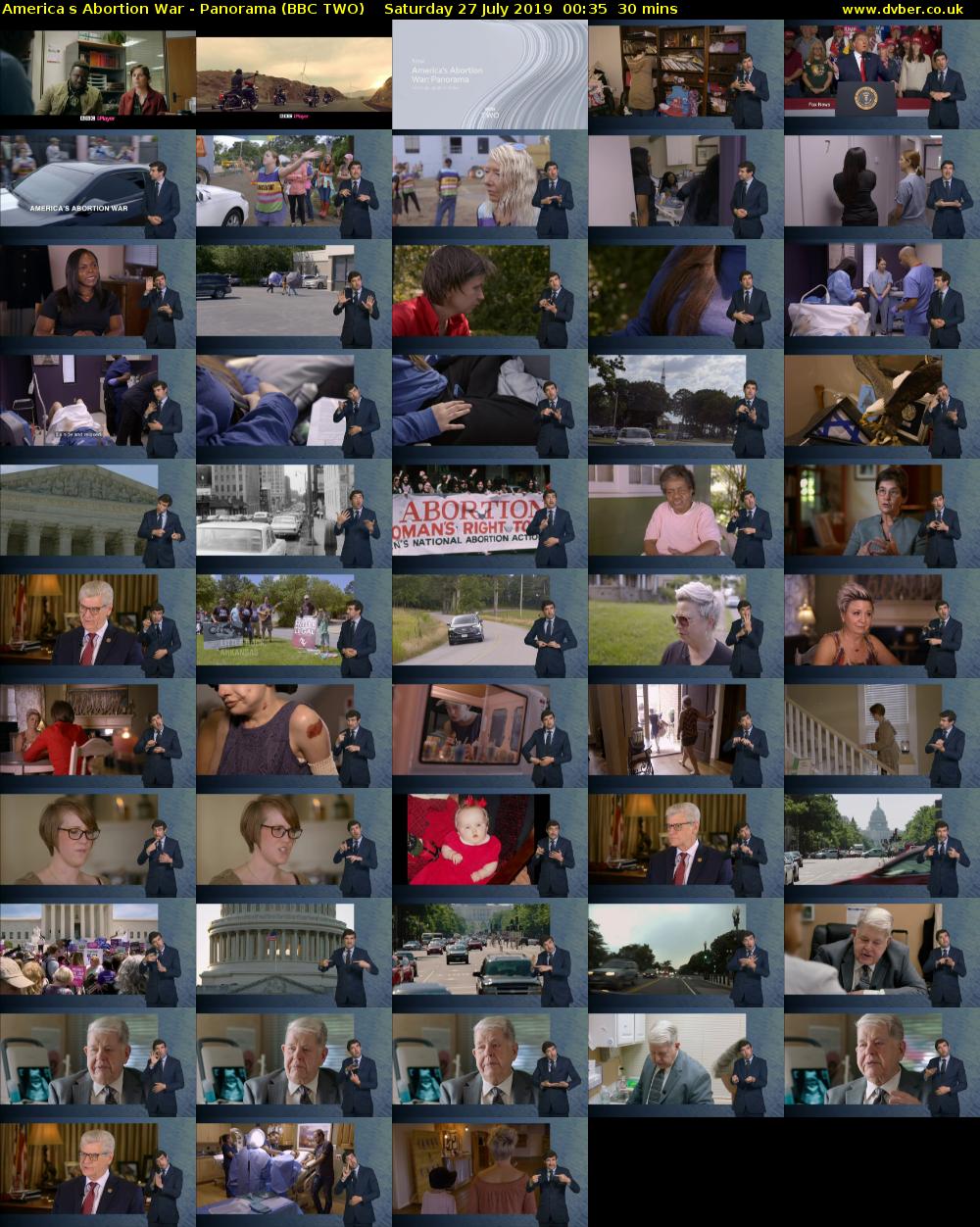 Americas Abortion War - Panorama (BBC TWO) Saturday 27 July 2019 00:35 - 01:05