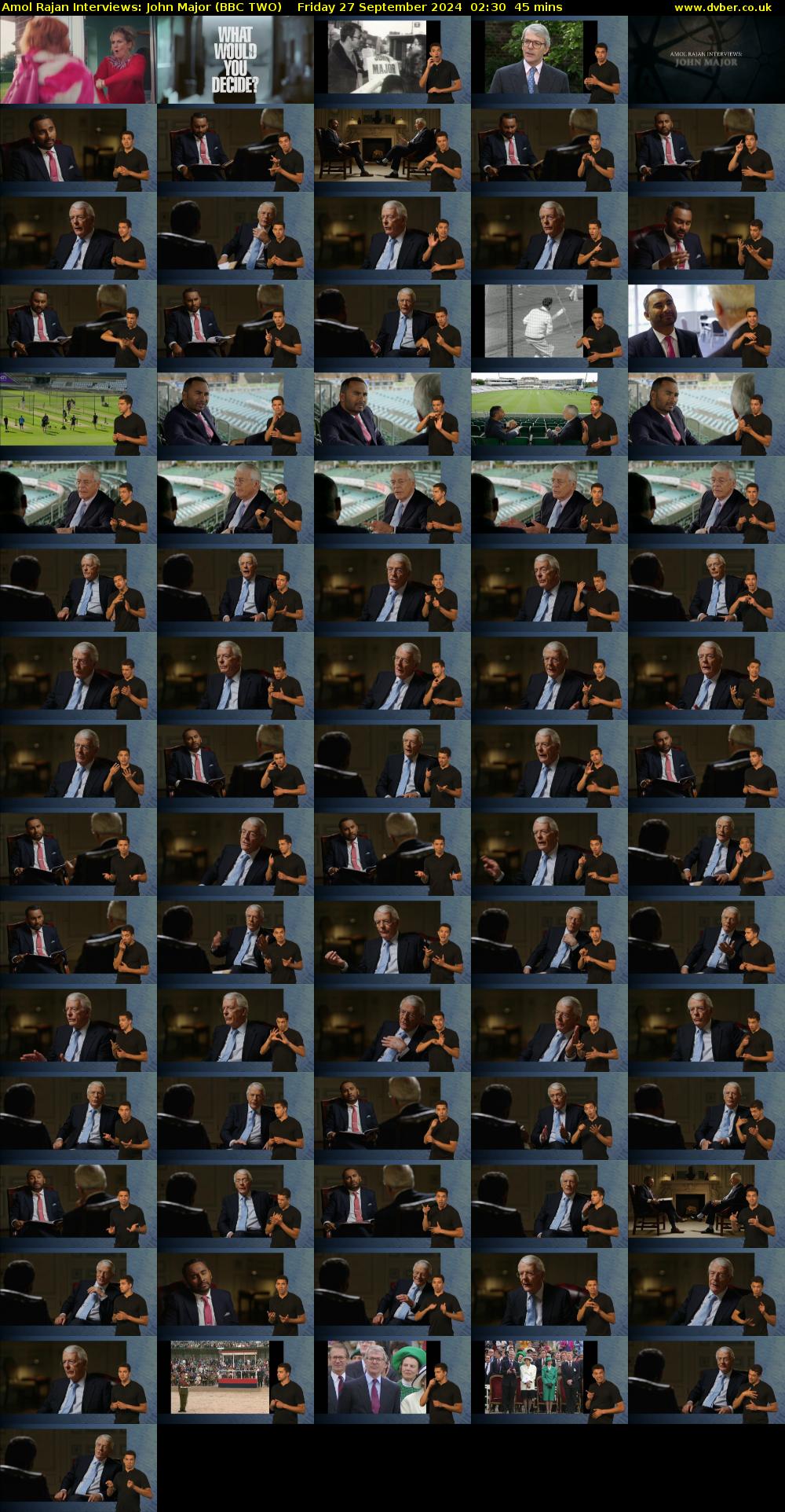 Amol Rajan Interviews: John Major (BBC TWO) Friday 27 September 2024 02:30 - 03:15