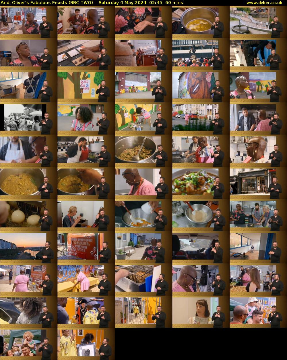 Andi Oliver's Fabulous Feasts (BBC TWO) Saturday 4 May 2024 02:45 - 03:45
