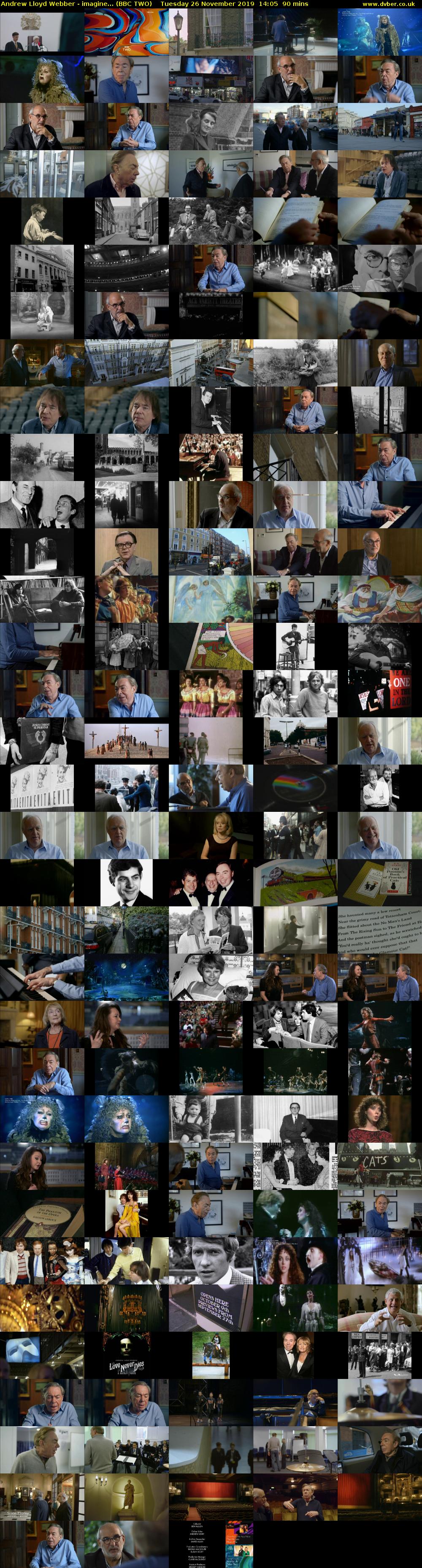 Andrew Lloyd Webber - imagine... (BBC TWO) Tuesday 26 November 2019 14:05 - 15:35