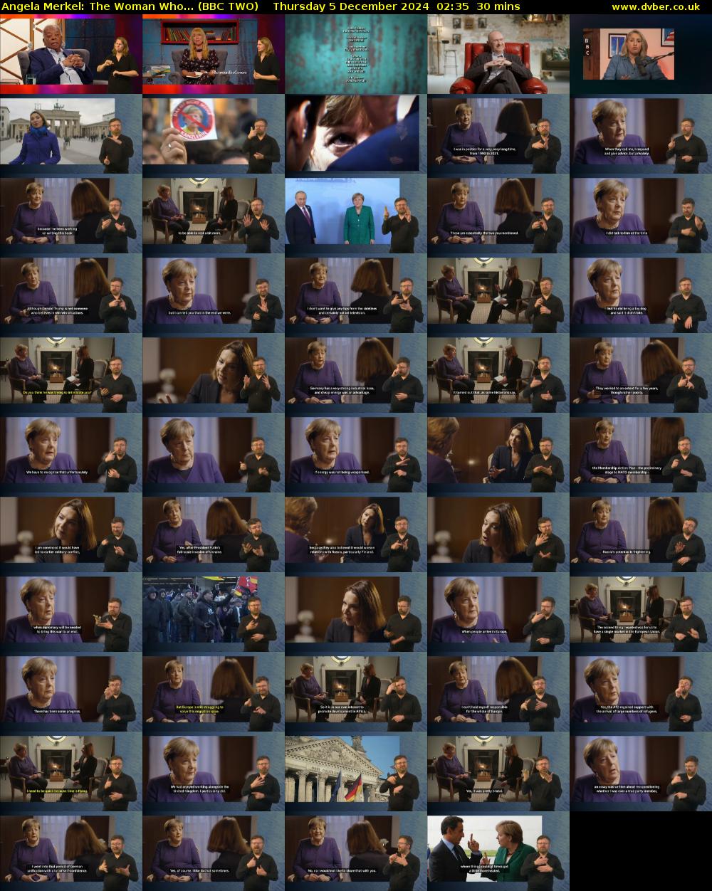 Angela Merkel: The Woman Who... (BBC TWO) Thursday 5 December 2024 02:35 - 03:05