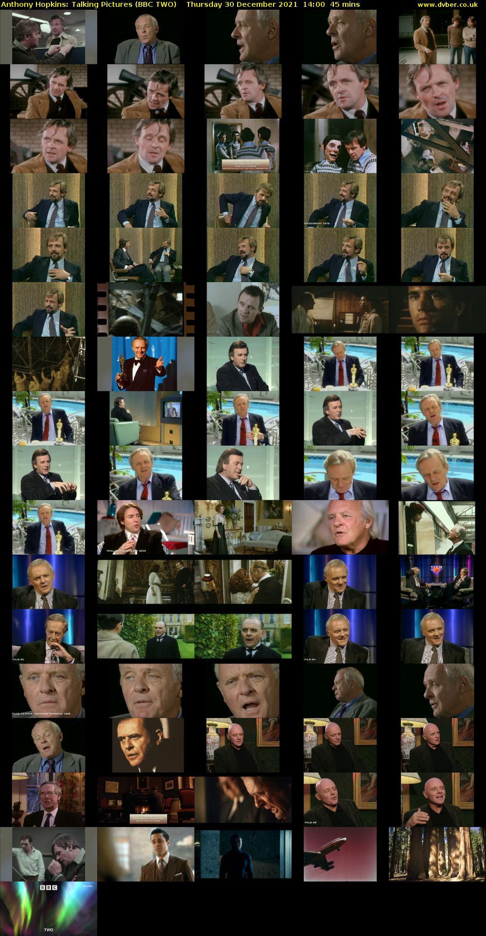 Anthony Hopkins: Talking Pictures (BBC TWO) Thursday 30 December 2021 14:00 - 14:45