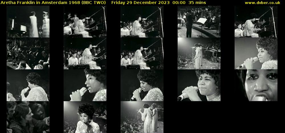 Aretha Franklin in Amsterdam 1968 (BBC TWO) Friday 29 December 2023 00:00 - 00:35
