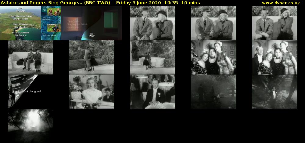 Astaire and Rogers Sing George... (BBC TWO) Friday 5 June 2020 14:35 - 14:45