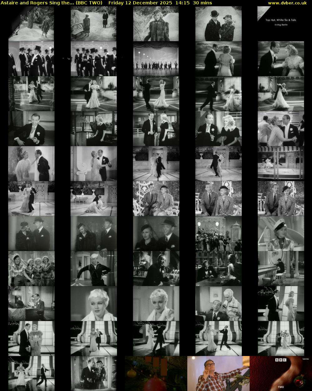 Astaire and Rogers Sing the... (BBC TWO) Friday 12 December 2025 14:15 - 14:45