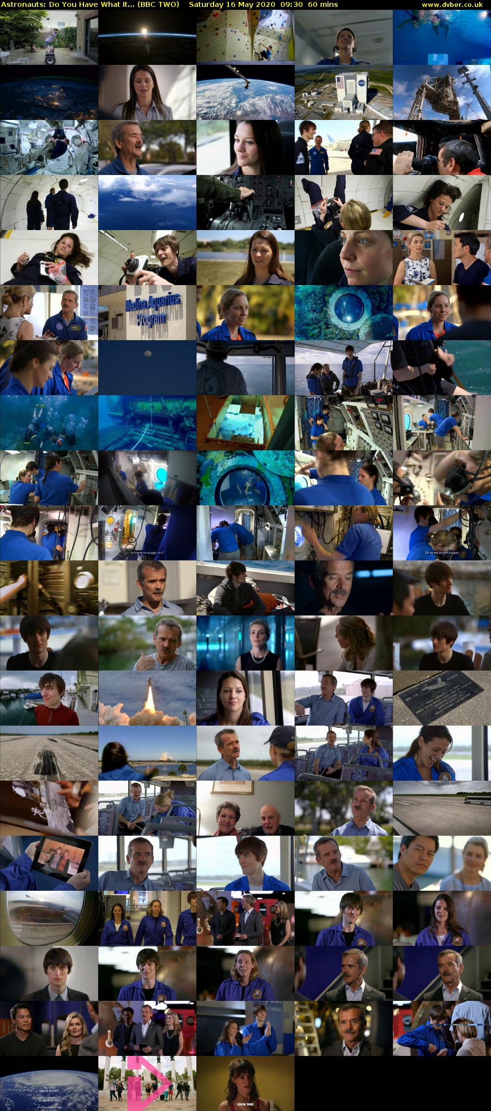 Astronauts: Do You Have What It... (BBC TWO) Saturday 16 May 2020 09:30 - 10:30