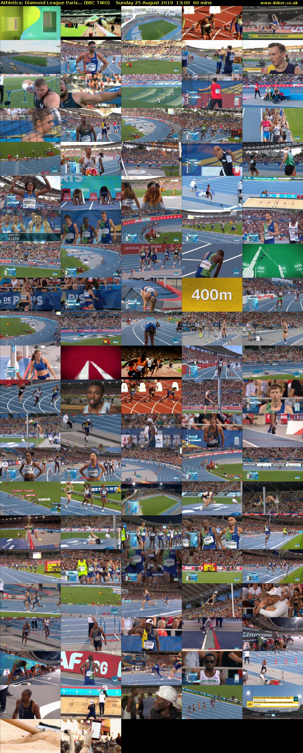 Athletics: Diamond League Paris... (BBC TWO) Sunday 25 August 2019 13:00 - 14:00