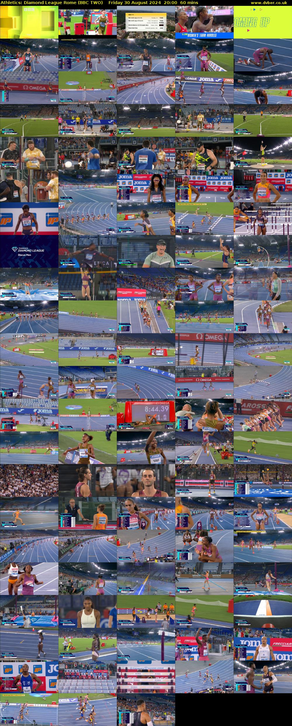 Athletics: Diamond League Rome (BBC TWO) Friday 30 August 2024 20:00 - 21:00