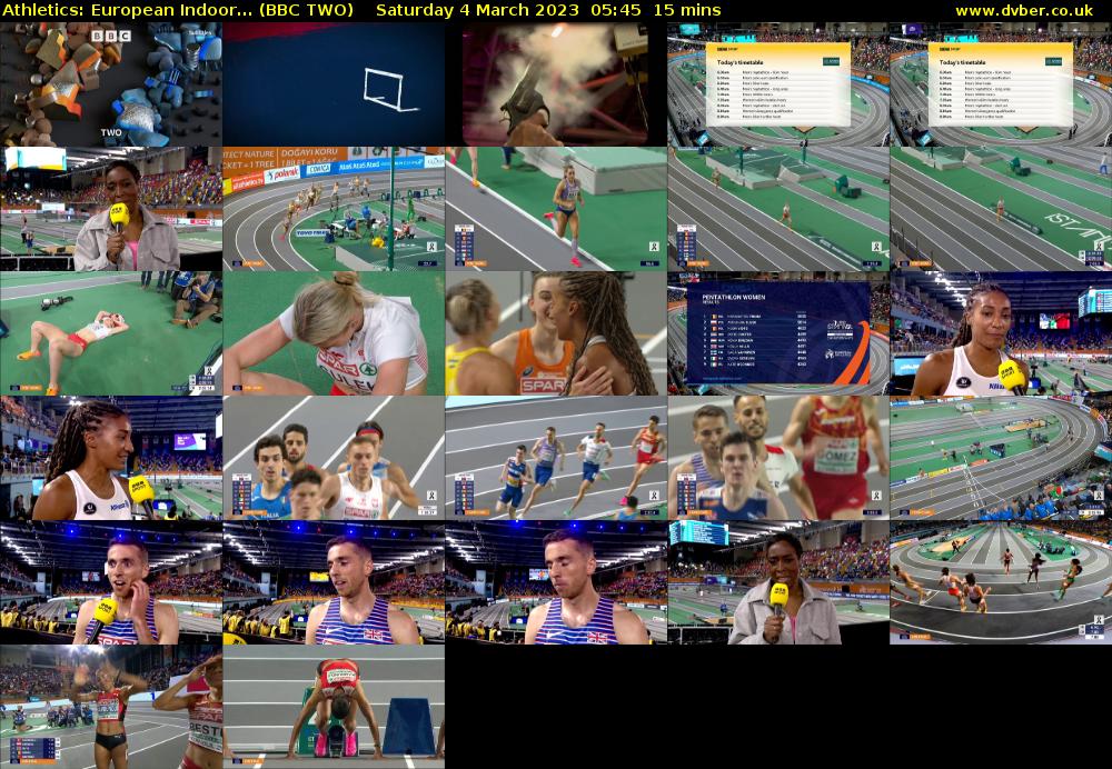 Athletics: European Indoor... (BBC TWO) Saturday 4 March 2023 05:45 - 06:00