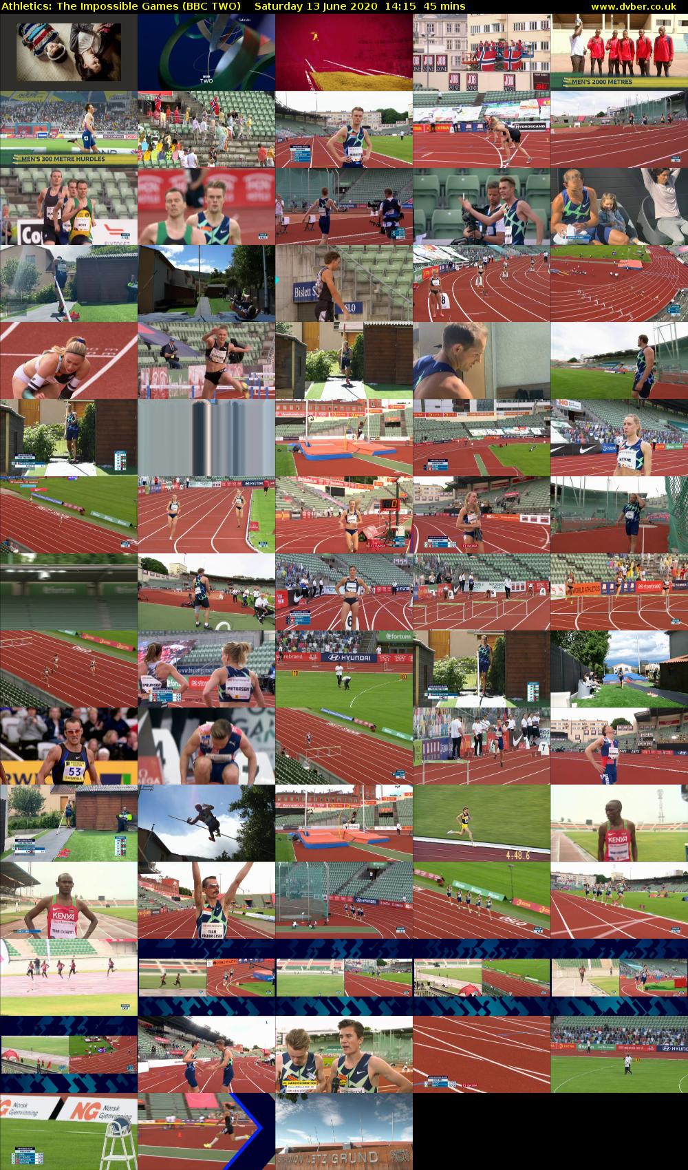 Athletics: The Impossible Games (BBC TWO) Saturday 13 June 2020 14:15 - 15:00