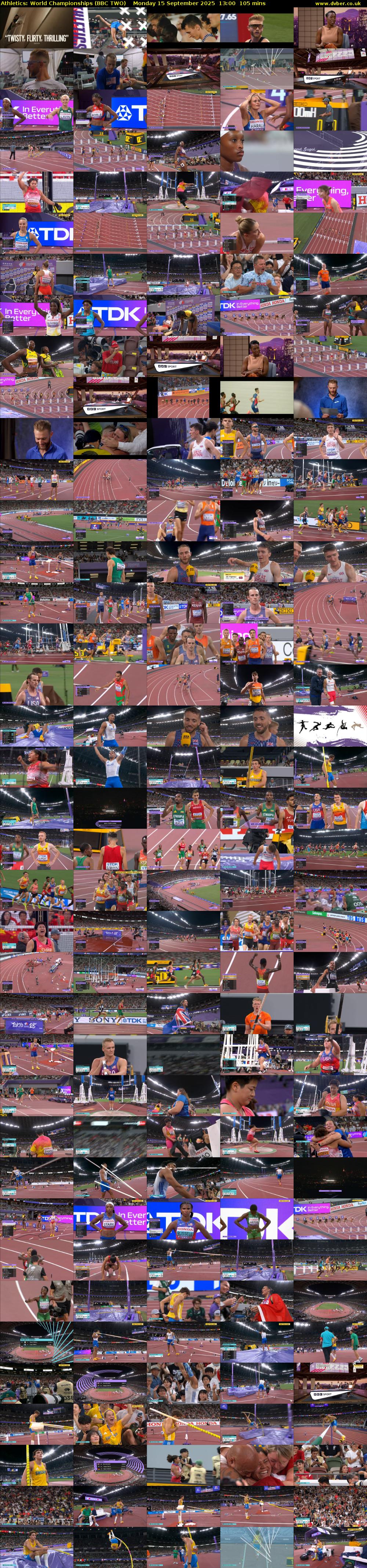 Athletics: World Championships (BBC TWO) Monday 15 September 2025 13:00 - 14:45
