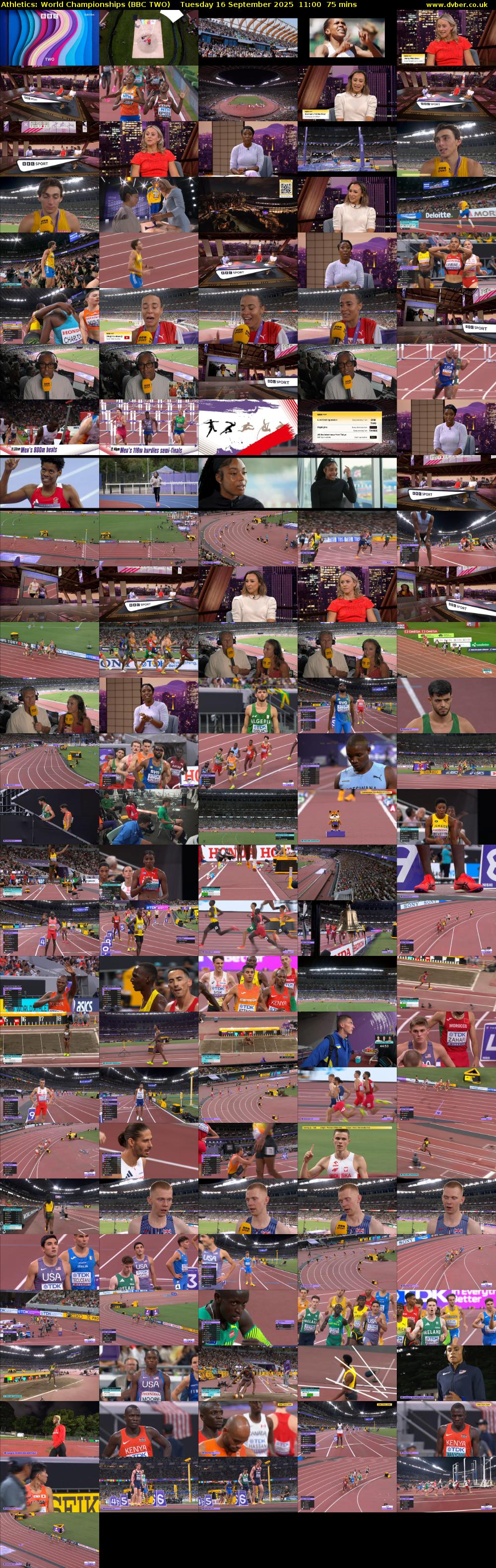 Athletics: World Championships (BBC TWO) Tuesday 16 September 2025 11:00 - 12:15