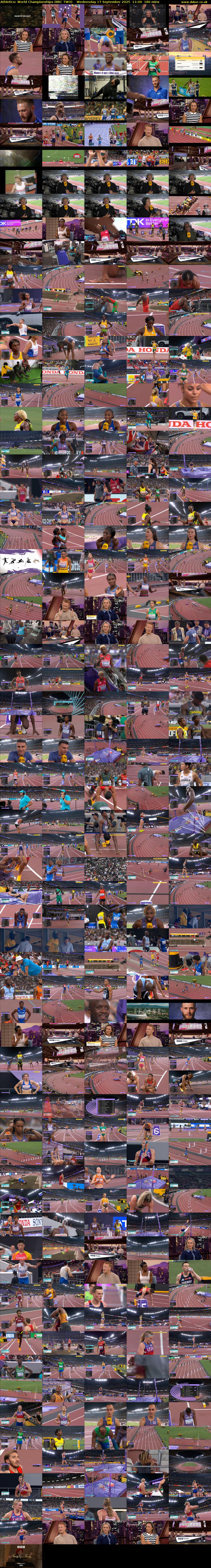 Athletics: World Championships (BBC TWO) Wednesday 17 September 2025 11:00 - 14:00
