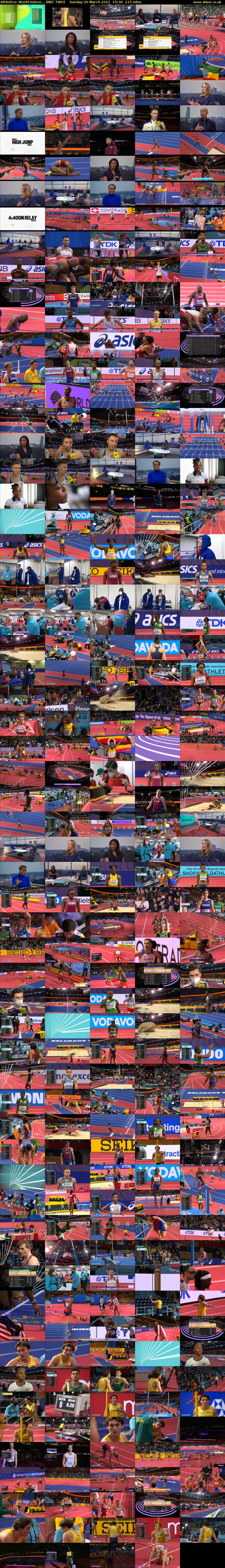 Athletics: World Indoor... (BBC TWO) Sunday 20 March 2022 15:30 - 19:05