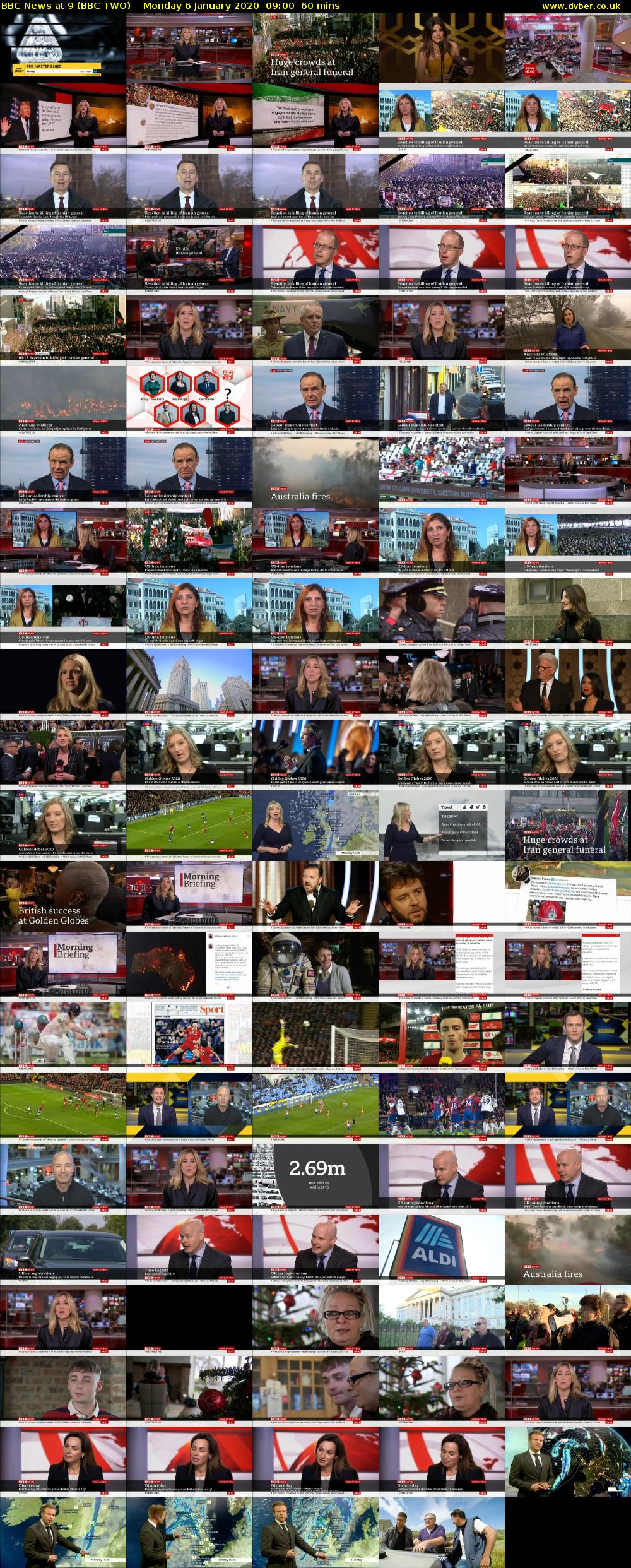 BBC News at 9 (BBC TWO) Monday 6 January 2020 09:00 - 10:00