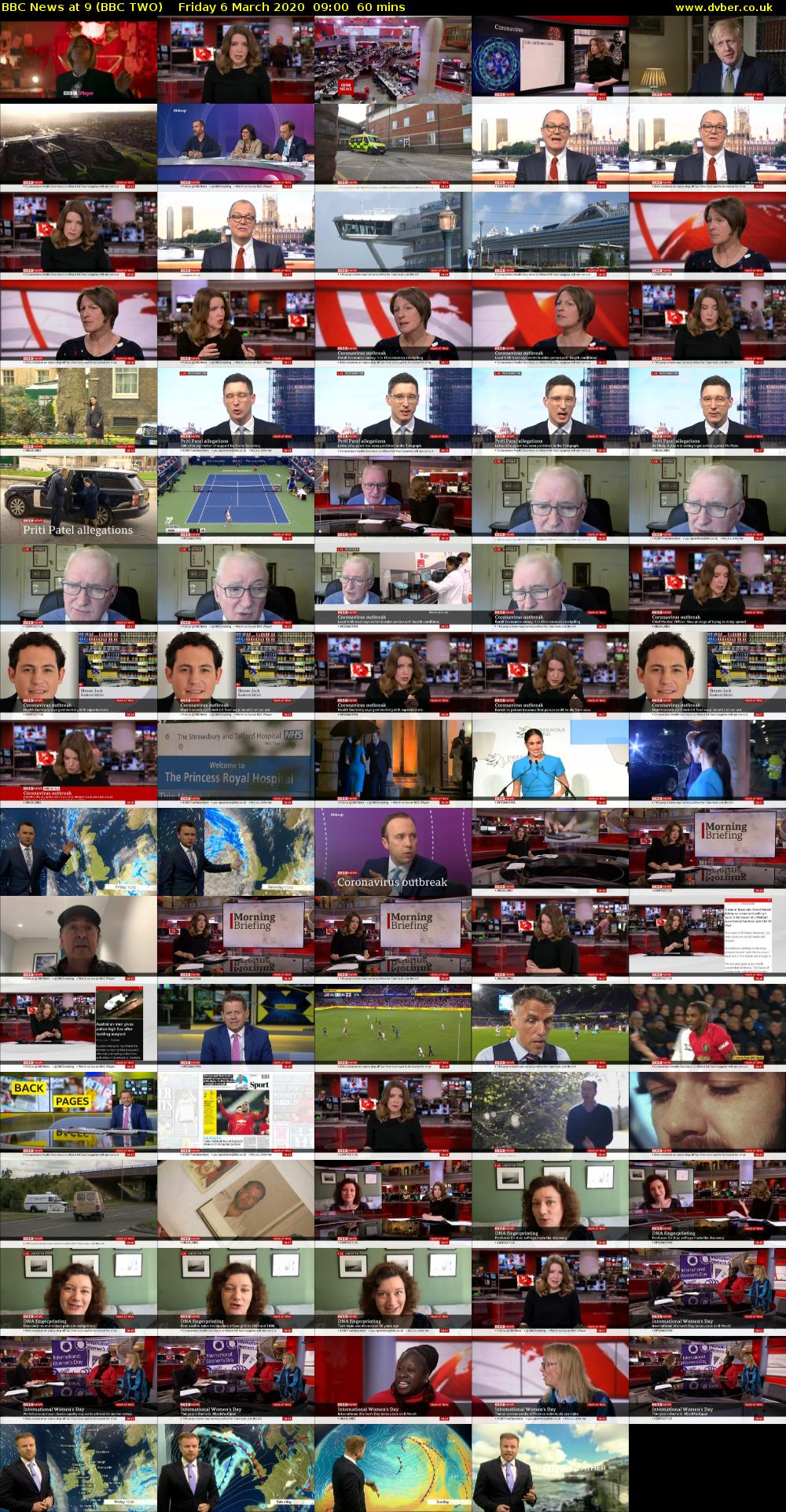 BBC News at 9 (BBC TWO) Friday 6 March 2020 09:00 - 10:00