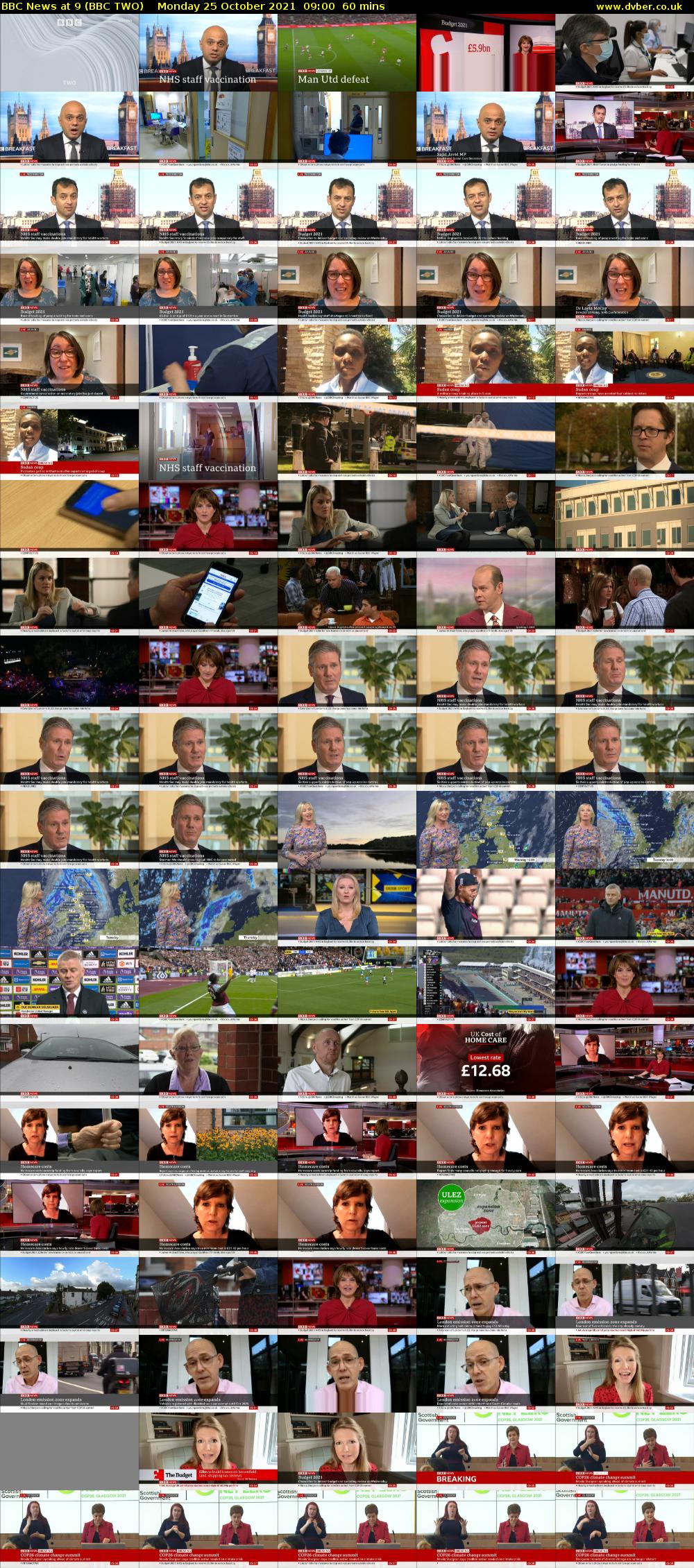 BBC News at 9 (BBC TWO) Monday 25 October 2021 09:00 - 10:00
