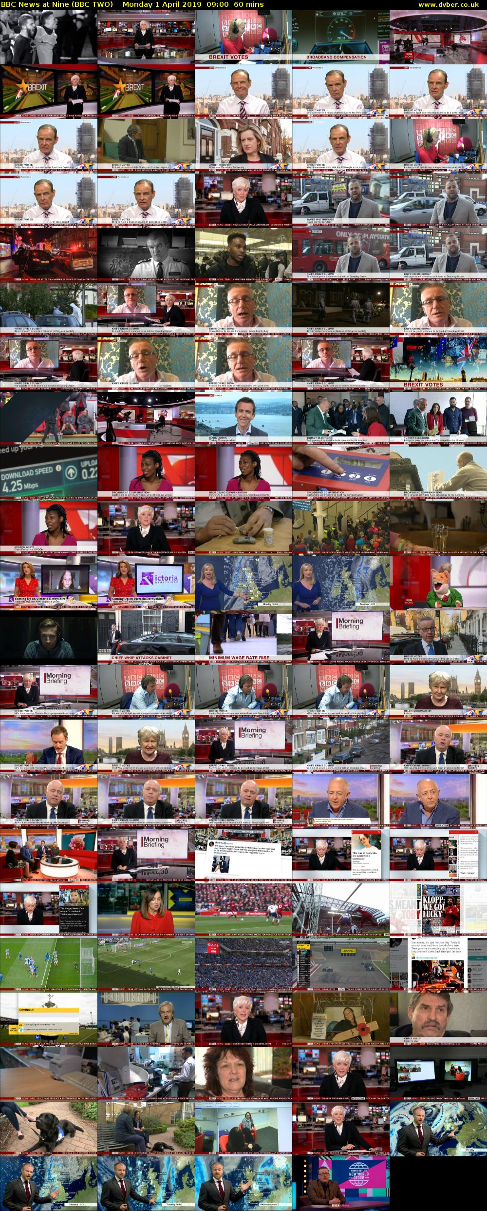 BBC News at Nine (BBC TWO) Monday 1 April 2019 09:00 - 10:00