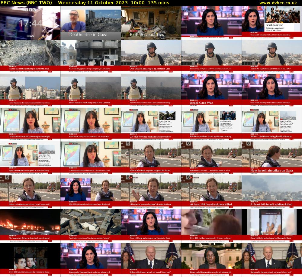 BBC News (BBC TWO) Wednesday 11 October 2023 10:00 - 12:15
