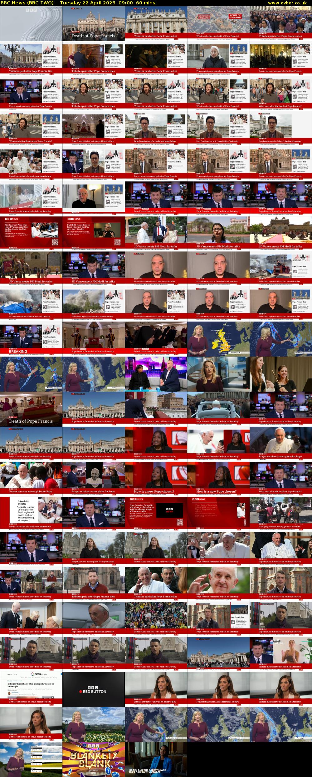 BBC News (BBC TWO) Tuesday 22 April 2025 09:00 - 10:00