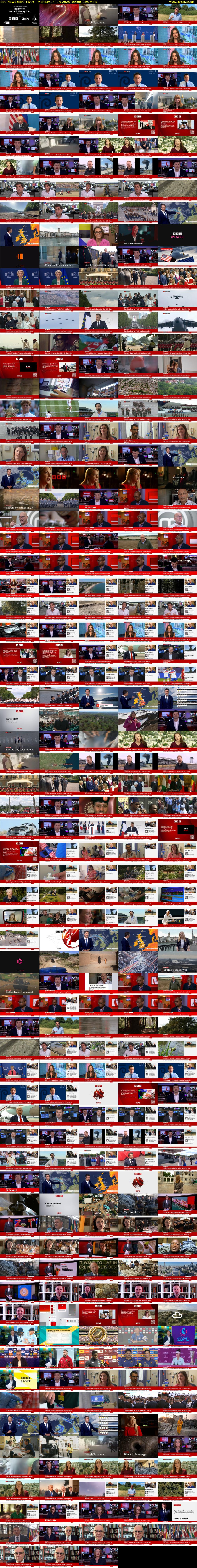 BBC News (BBC TWO) Monday 14 July 2025 09:00 - 12:15