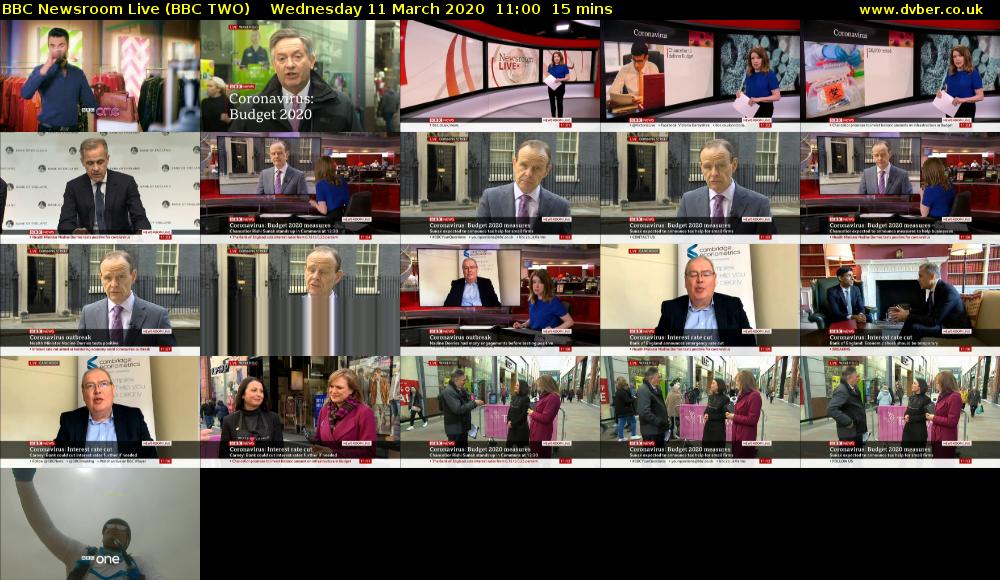 BBC Newsroom Live (BBC TWO) Wednesday 11 March 2020 11:00 - 11:15