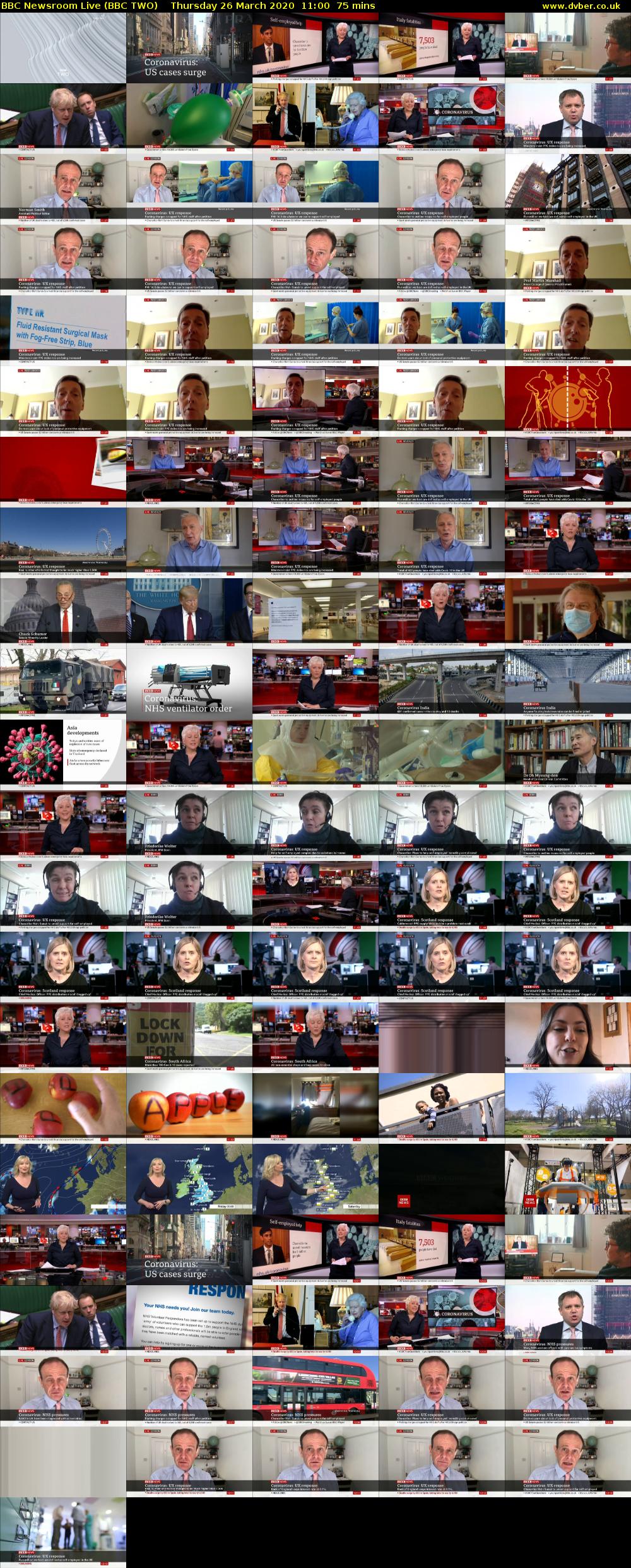 BBC Newsroom Live (BBC TWO) Thursday 26 March 2020 11:00 - 12:15