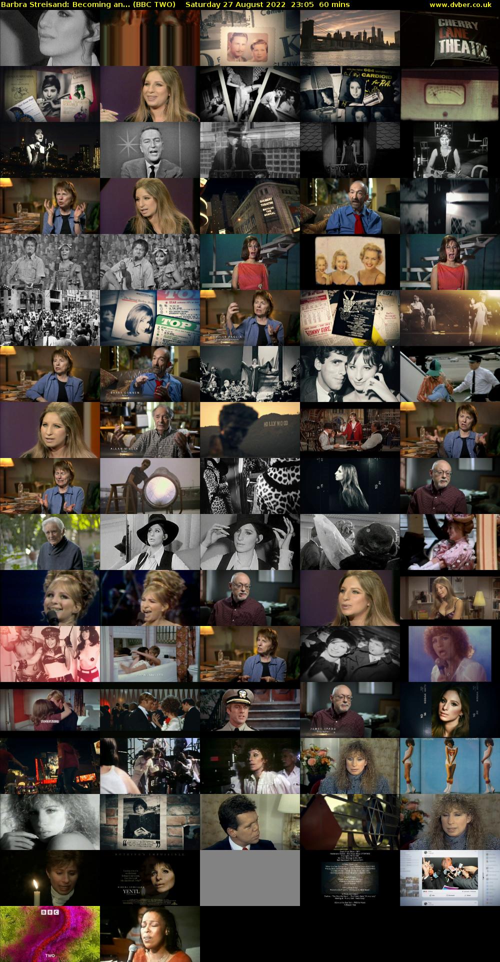 Barbra Streisand: Becoming an... (BBC TWO) Saturday 27 August 2022 23:05 - 00:05