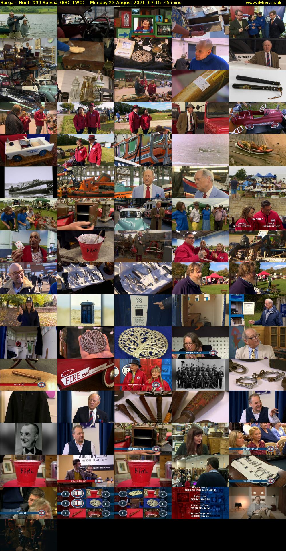 Bargain Hunt: 999 Special (BBC TWO) Monday 23 August 2021 07:15 - 08:00