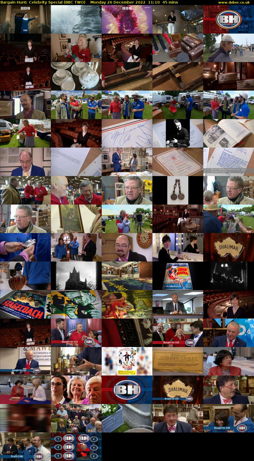 Bargain Hunt: Celebrity Special (BBC TWO) Monday 26 December 2022 11:10 - 11:55