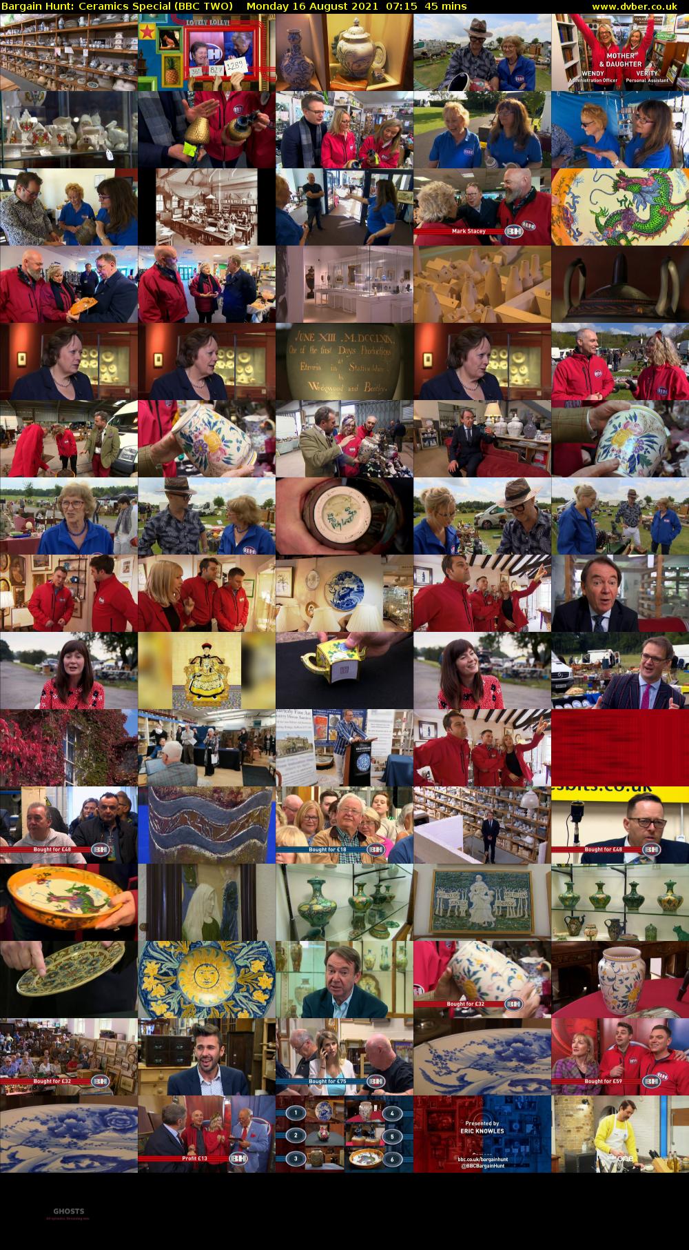 Bargain Hunt: Ceramics Special (BBC TWO) Monday 16 August 2021 07:15 - 08:00