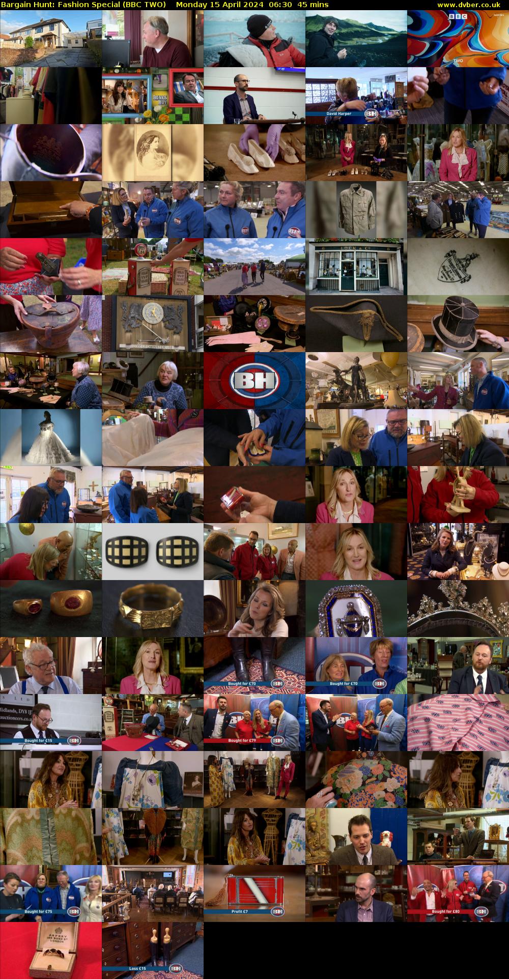 Bargain Hunt: Fashion Special (BBC TWO) Monday 15 April 2024 06:30 - 07:15