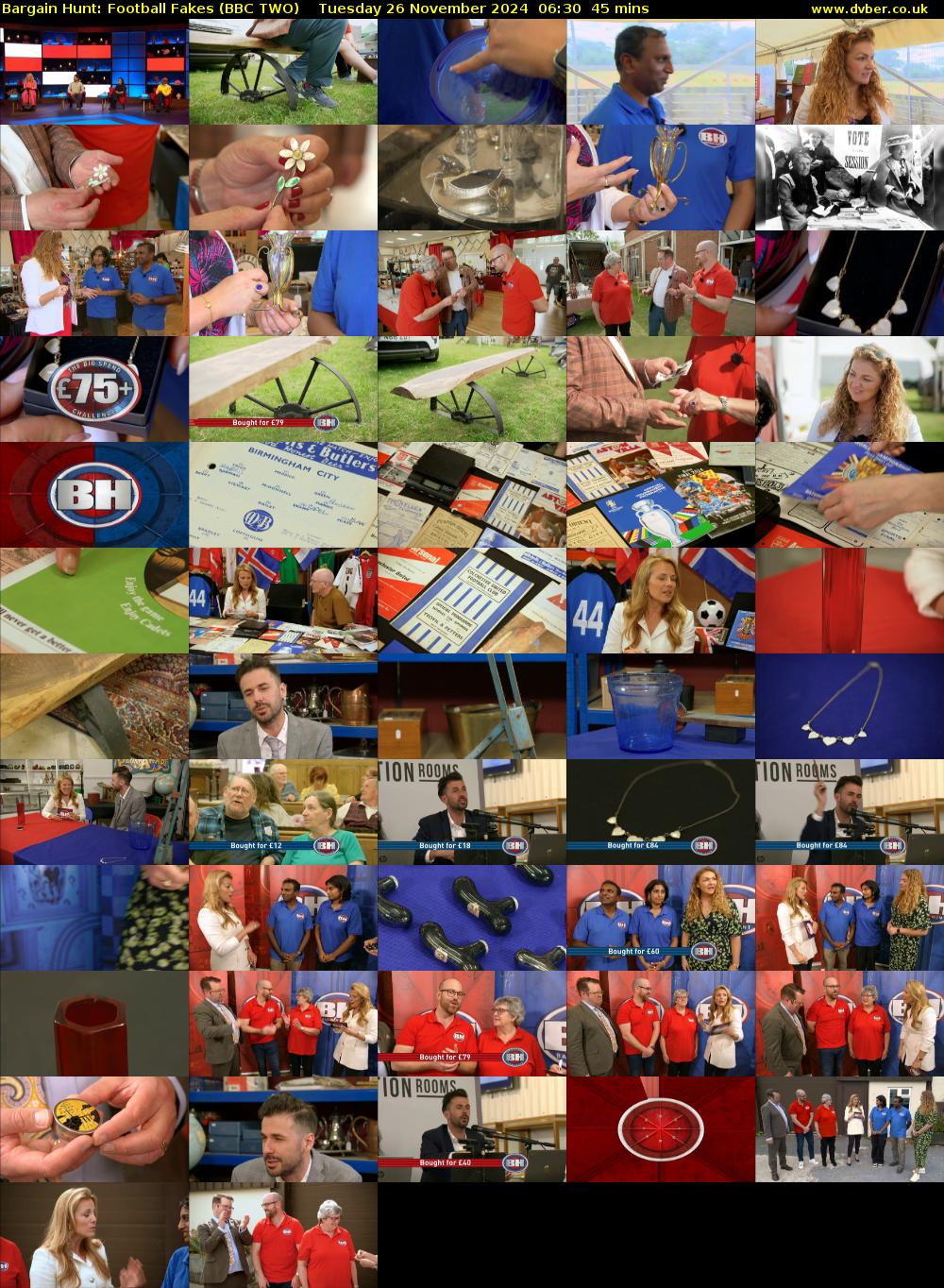Bargain Hunt: Football Fakes (BBC TWO) Tuesday 26 November 2024 06:30 - 07:15