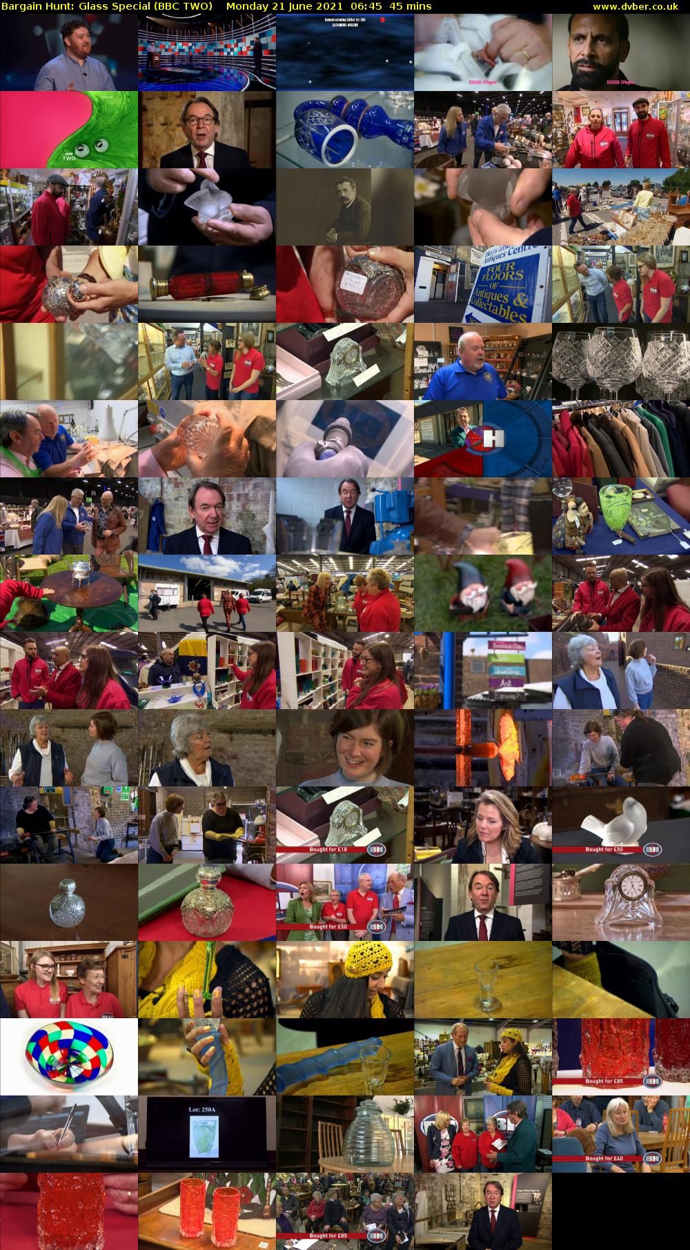 Bargain Hunt: Glass Special (BBC TWO) Monday 21 June 2021 06:45 - 07:30