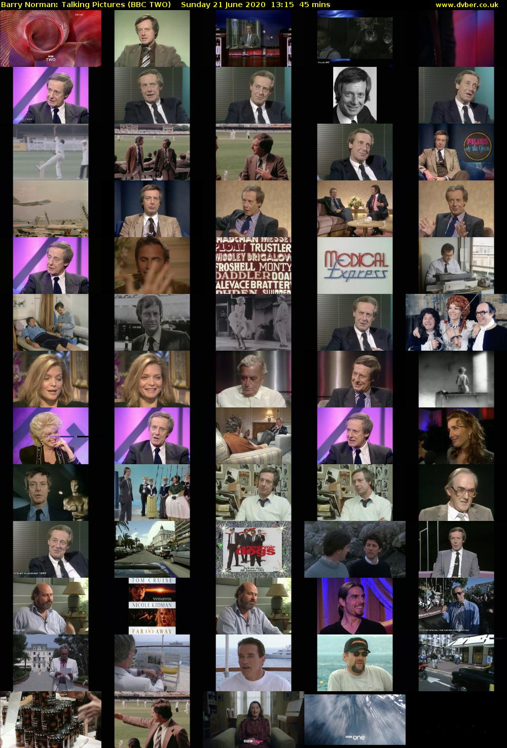 Barry Norman: Talking Pictures (BBC TWO) Sunday 21 June 2020 13:15 - 14:00